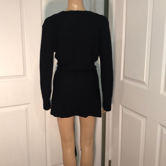 BCBGMAXAZRIA Black Sweater Dress L - Picture 4 of 6